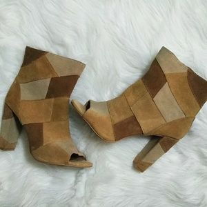 Torrid Genuine Suede peep toe booties